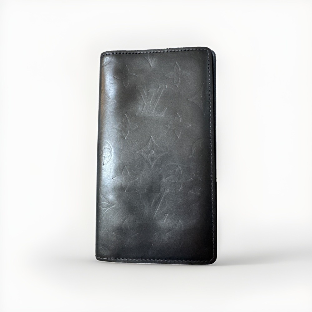 Louis Vuitton Monogram Glace Port Bié Monnaie Wallet Checkbook Cover And Atlas